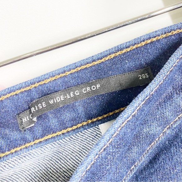 Banana Republic Dark Wash Hiigh Rise Wide Leg Crop Denim Jeans 28 - Picture 9 of 10